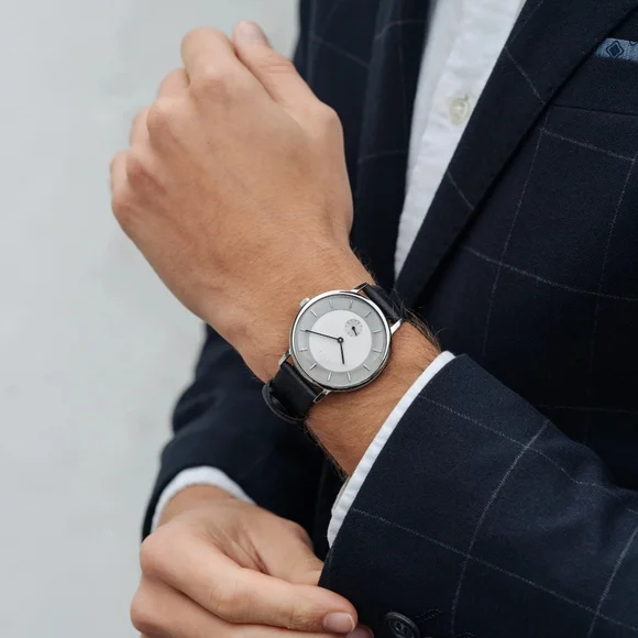 DuFa x Kroyer Saetter Lassen DF-9031-01 Silver White Analog Watch - Picture 3 of 7